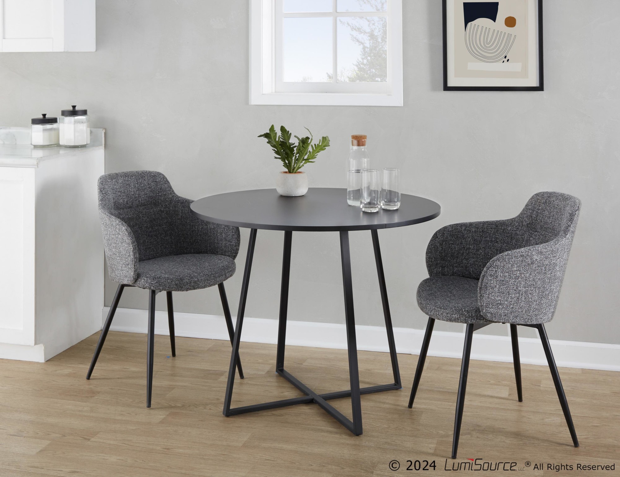 Cosmo Contemporary Black Round Dining Table 2 Cosmo Contemporary Black Round Dining Table - Image 2