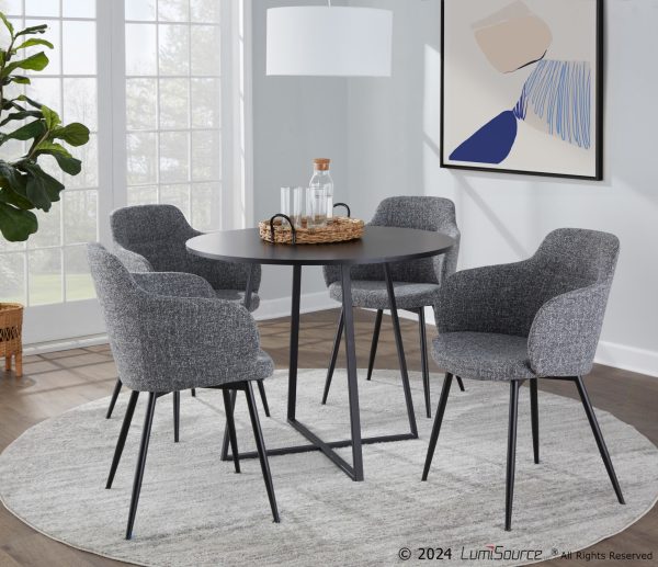 Cosmo Contemporary Black Round Dining Table 2