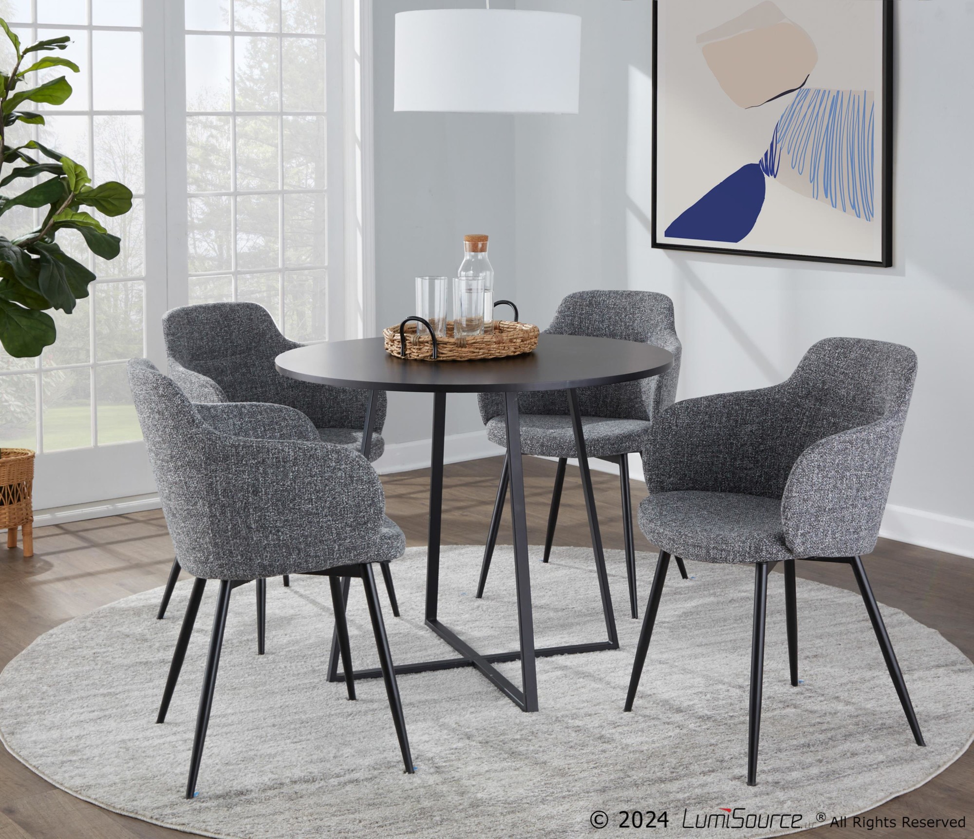Cosmo Contemporary Black Round Dining Table 3 Cosmo Contemporary Black Round Dining Table - Image 3