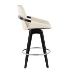 Cosmo Contemporary Black Wood Cream Swivel Counter Stool (Set of 2) 14 Cosmo Contemporary Black Wood Cream Swivel Counter Stool (Set of 2)
