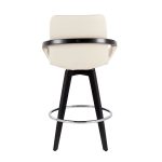 Cosmo Contemporary Black Wood Cream Swivel Counter Stool (Set of 2) 16 Cosmo Contemporary Black Wood Cream Swivel Counter Stool (Set of 2)