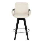 Cosmo Contemporary Black Wood Cream Swivel Counter Stool (Set of 2) 17 Cosmo Contemporary Black Wood Cream Swivel Counter Stool (Set of 2)