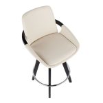 Cosmo Contemporary Black Wood Cream Swivel Counter Stool (Set of 2) 18 Cosmo Contemporary Black Wood Cream Swivel Counter Stool (Set of 2)
