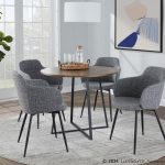 Cosmo Contemporary Black and Walnut Round Dining Table 10 Cosmo Contemporary Black and Walnut Round Dining Table