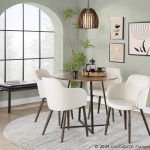 Cosmo Contemporary Black and Walnut Round Dining Table 9 Cosmo Contemporary Black and Walnut Round Dining Table