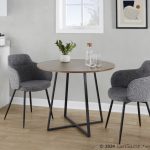 Cosmo Contemporary Black and Walnut Round Dining Table 11 Cosmo Contemporary Black and Walnut Round Dining Table