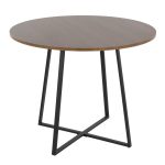 Cosmo Contemporary Black and Walnut Round Dining Table 12 Cosmo Contemporary Black and Walnut Round Dining Table