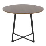 Cosmo Contemporary Black and Walnut Round Dining Table 13 Cosmo Contemporary Black and Walnut Round Dining Table