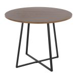 Cosmo Contemporary Black and Walnut Round Dining Table 14 Cosmo Contemporary Black and Walnut Round Dining Table