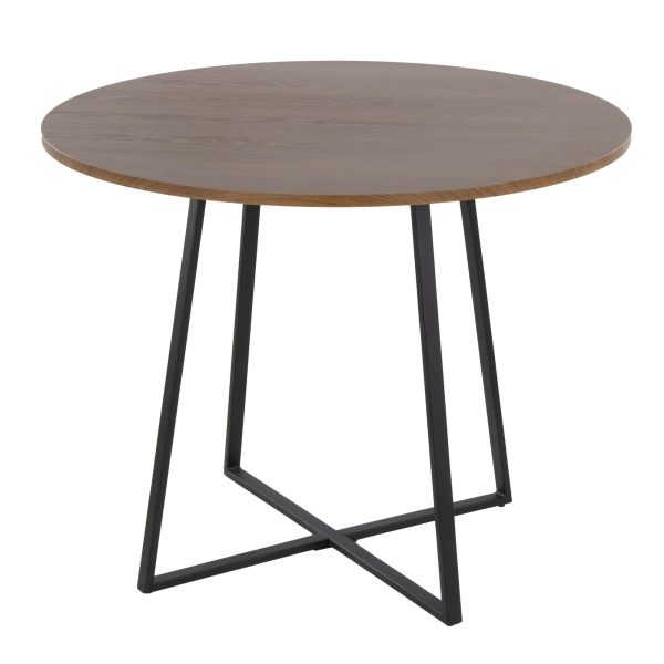 Cosmo Contemporary Black and Walnut Round Dining Table 5