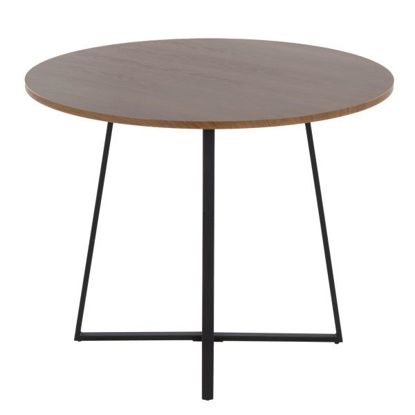 Cosmo Contemporary Black and Walnut Round Dining Table 6
