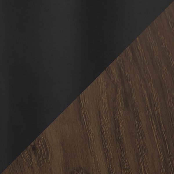 Cosmo Contemporary Black and Walnut Round Dining Table 7