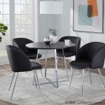 Cosmo Contemporary Chrome and Black Round Dining Table 9 Cosmo Contemporary Chrome and Black Round Dining Table