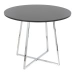 Cosmo Contemporary Chrome and Black Round Dining Table 10 Cosmo Contemporary Chrome and Black Round Dining Table