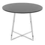 Cosmo Contemporary Chrome and Black Round Dining Table 11 Cosmo Contemporary Chrome and Black Round Dining Table