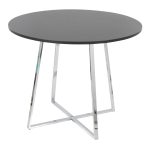 Cosmo Contemporary Chrome and Black Round Dining Table 12 Cosmo Contemporary Chrome and Black Round Dining Table