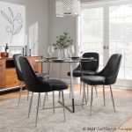 Cosmo Contemporary Chrome and Glass Round Dining Table
