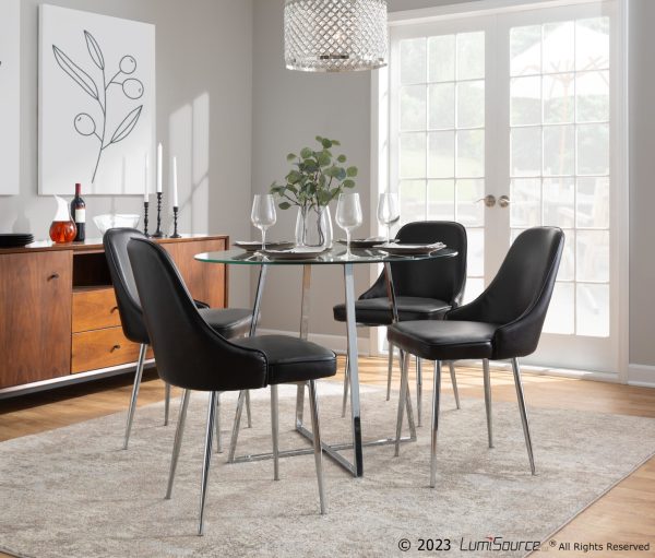 Cosmo Contemporary Chrome and Glass Round Dining Table 1