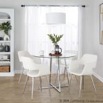 Cosmo Contemporary Chrome and Glass Round Dining Table