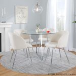Cosmo Contemporary Chrome and Glass Round Dining Table