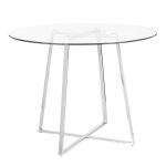 Cosmo Contemporary Chrome and Glass Round Dining Table