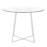 Cosmo Contemporary Chrome and Glass Round Dining Table