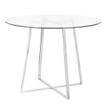 Cosmo Contemporary Chrome and Glass Round Dining Table