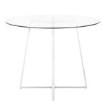 Cosmo Contemporary Chrome and Glass Round Dining Table