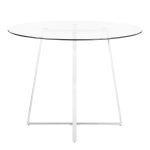 Cosmo Contemporary Chrome and Glass Round Dining Table