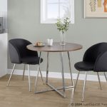 Cosmo Contemporary Chrome and Walnut Round Dining Table 9 Cosmo Contemporary Chrome and Walnut Round Dining Table