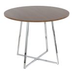 Cosmo Contemporary Chrome and Walnut Round Dining Table 10 Cosmo Contemporary Chrome and Walnut Round Dining Table
