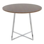 Cosmo Contemporary Chrome and Walnut Round Dining Table 11 Cosmo Contemporary Chrome and Walnut Round Dining Table
