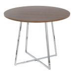 Cosmo Contemporary Chrome and Walnut Round Dining Table 12 Cosmo Contemporary Chrome and Walnut Round Dining Table