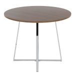 Cosmo Contemporary Chrome and Walnut Round Dining Table 13 Cosmo Contemporary Chrome and Walnut Round Dining Table
