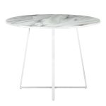 Cosmo Contemporary Chrome and White Marble Dining Table 20 Cosmo Contemporary Chrome and White Marble Dining Table