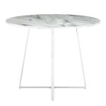 Cosmo Contemporary Chrome and White Marble Dining Table 21 Cosmo Contemporary Chrome and White Marble Dining Table