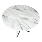 Cosmo Contemporary Chrome and White Marble Dining Table 22 Cosmo Contemporary Chrome and White Marble Dining Table