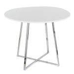Cosmo Contemporary Chrome and White Round Dining Table 10 Cosmo Contemporary Chrome and White Round Dining Table