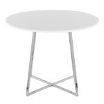 Cosmo Contemporary Chrome and White Round Dining Table 11 Cosmo Contemporary Chrome and White Round Dining Table