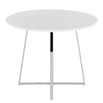 Cosmo Contemporary Chrome and White Round Dining Table 13 Cosmo Contemporary Chrome and White Round Dining Table