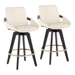 Cosmo Contemporary Cream Faux Leather Swivel Counter Stools (Set of 2) 14 Cosmo Contemporary Cream Faux Leather Swivel Counter Stools (Set of 2)