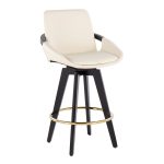 Cosmo Contemporary Cream Faux Leather Swivel Counter Stools (Set of 2) 15 Cosmo Contemporary Cream Faux Leather Swivel Counter Stools (Set of 2)