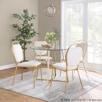 Cosmo Contemporary Gold Metal and Glass Dining Table 15 Cosmo Contemporary Gold Metal and Glass Dining Table