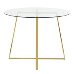 Cosmo Contemporary Gold Metal and Glass Dining Table 24 Cosmo Contemporary Gold Metal and Glass Dining Table