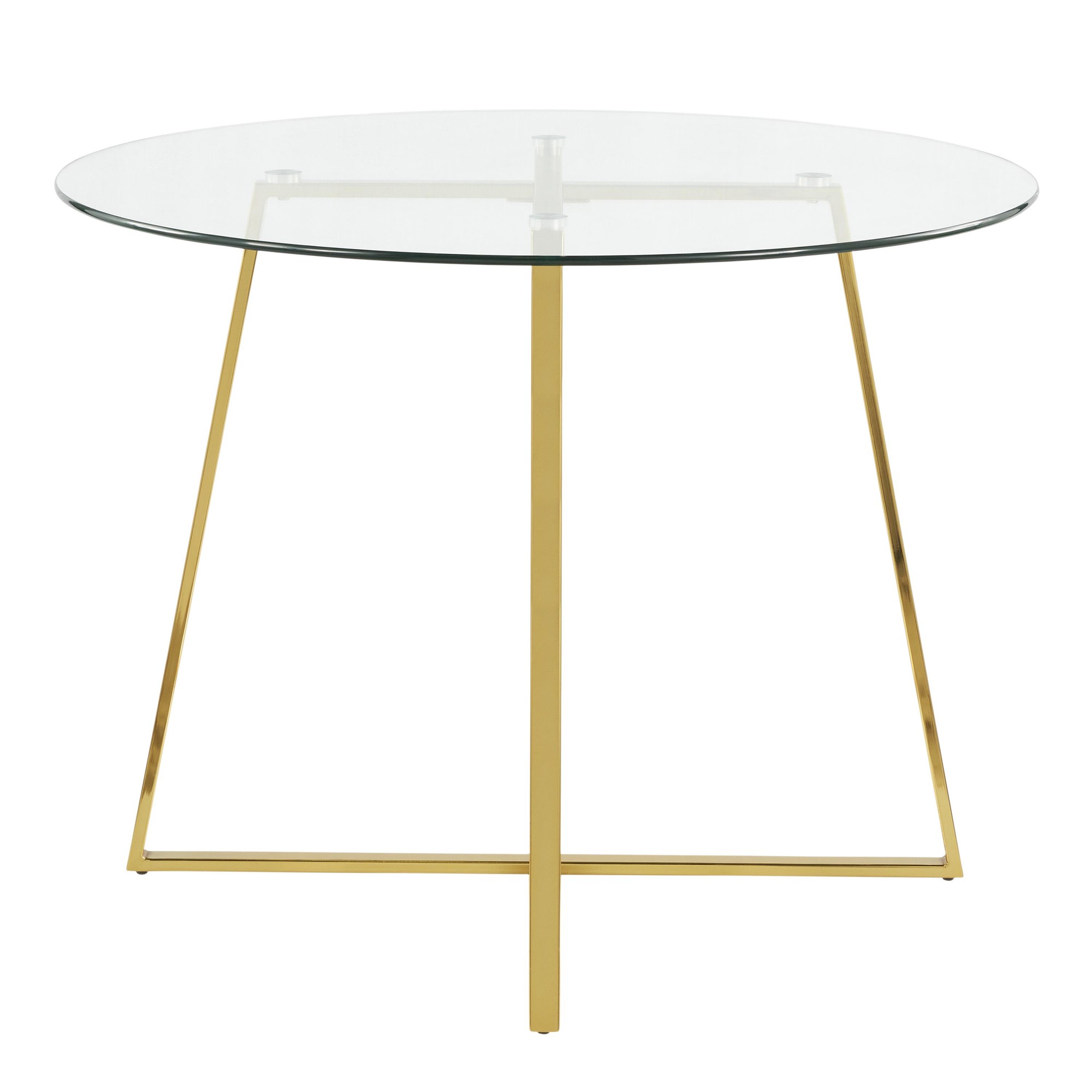 Cosmo Contemporary Gold Metal and Glass Dining Table 11 Cosmo Contemporary Gold Metal and Glass Dining Table - Image 11