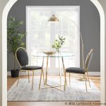 Cosmo Contemporary Gold Metal and Glass Dining Table 14 Cosmo Contemporary Gold Metal and Glass Dining Table