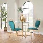 Cosmo Contemporary Gold Metal and Glass Dining Table 16 Cosmo Contemporary Gold Metal and Glass Dining Table