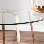 Cosmo Contemporary Gold Metal and Glass Dining Table 17 Cosmo Contemporary Gold Metal and Glass Dining Table