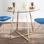 Cosmo Contemporary Gold Metal and Glass Dining Table 18 Cosmo Contemporary Gold Metal and Glass Dining Table