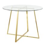 Cosmo Contemporary Gold Metal and Glass Dining Table 20 Cosmo Contemporary Gold Metal and Glass Dining Table